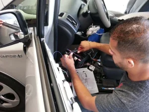 gps tracker installation in a car